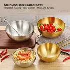Edges Salad Bowl Easy to Clean Modern Stainless Steel Korean Noodle Set Safe
