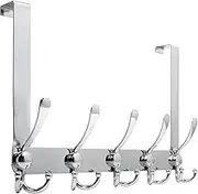 Over The Door Hook, Door Hanger for Hanging Towel Bag Hat Robe Clothes, Compatible with Bedroom and Bathroom's Door, Strong Bearing Capacity, Heavy Duty Hook (White)