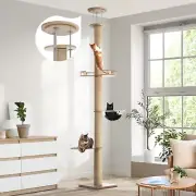 Alopet Cat Tree Wood Tower Scratching 270cm Post Scratcher Floor to Ceiling