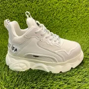 Buffalo CLD Chai Womens Size 6 White Athletic Running Lace Up Shoes Sneakers