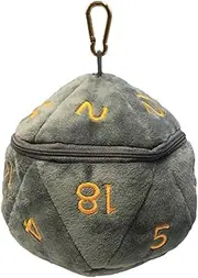 Ultra Pro D&D D20 Plush Realmspace Dice Bag, Grey/Orange