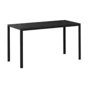 Oikiture 120cm Dining Table Rectangular Kitchen Table with Metal Leg Black