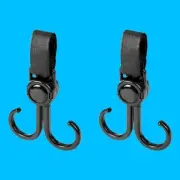 2x Storage Hook Double Hooks Stable Stroller Hooks Clip for Bike Purses Bedroom