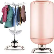 Electric Heated Dryer - Portable Clothes Dryer with Dustproof Cloth Curtain and Shoe Rack, 900W Heated Clothes Airer Drying Machine with Timer for Light Clothe Home & Dorms,Capacity 15KG Pink