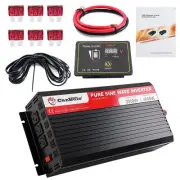 12V to 240V Solar Inverter Charger w/ Wireless Remote Controller LCD 3 AC Outlet