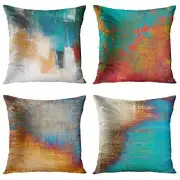 Throw Pillow Covers Home Decor Set of 4 Pillow Cases 20 x 20 Abstract Painting