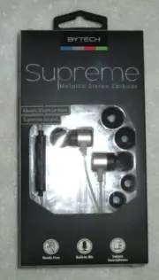 Bytech Supreme Metallic Stereo Earbuds w/ Shortcut Keys NIB