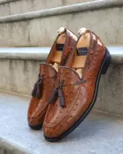 Buy Pure Handmade Men's Brown Shaded Leather Stylish Monk Strap Shoes For Men