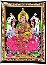 Gangesindia Maa Lakshmi Goddess of Wealth & Prosperity - Cotton Tapestry