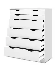 [Artiss] 6 Chest of Drawers in White