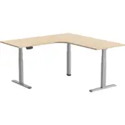 ERGOVIDA Electric Sit-Stand Corner Desk Grey Frame 1800 x 1800 x 750mm Oak Top