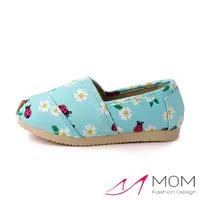 在飛比找momo購物網優惠-【MOM】韓版休閒舒適帆布鞋 懶人樂福鞋 童鞋(可愛花園藍)