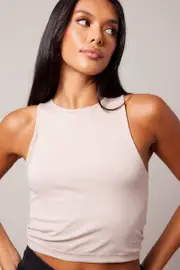 Brown Tank Top Crew Neck Seamless - Size L, Women's Tank