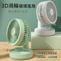 在飛比找ETMall東森購物網優惠-3D渦輪循環桌面風扇(插電款) USB電風扇 大風力 超靜音