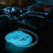 2M Ice Car Blue LED EL Wire Light Strip Interior Atmosphere Glow Neon Lamp Decor (for: Renault)