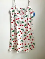 NICK NORA VTG 1980's NIGHTY ● CHEMISE GOWN GAUZE COTTON CHERRY PIE ● L LG~ NWT