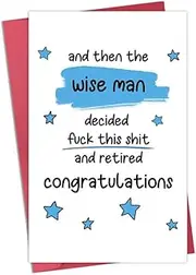 Funny Retirement Cards for Men Friends Husband Humorous Retirement Gifts for Male Coworkers Teachers retirement Gift Card for Men Teacher Congratulations Card Retire Gift for Boss Dad Grandpa