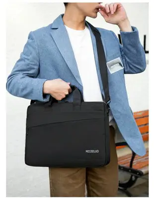 手提筆記本電腦包時尚運動大容量單肩包聯想戴爾通用純色斜挎包