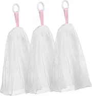 LOORGVEL Space-saving Mesh Soap Pouches 3 Material Drawstring Easy to Use for Face Body