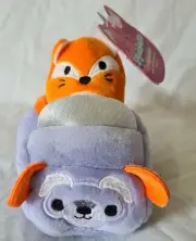 Squishville Rare "James The Fox & Dog Car" BNWT Squishmallows