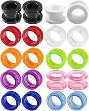 [Decentraland] 10 Pairs 2 mm(12 G) Mixed Color Acrylic Ear Gauges Tunnels Plugs Set Ears Gauge Ears Stretcher Kit Earrings Retainer Stretching Expander Men Body Piercing Jewelry Women Men