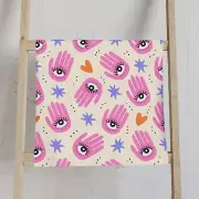 Hand Towel, Evil Eye, Kitchen/Bathroom Design, Cute Decor, Pink