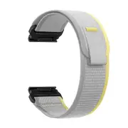 For Garmin Tactix 7 Pro/Fenix 7X/Fenix 6X Pro 26mm Nylon Watch Band Trail Loop Wrist Strap Yellow