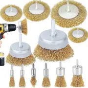 12Pcs Wire Brush Wheel Set – Coarse Crimped 1/4" Shank Drill Attachment for Clea