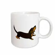 3dRose Funny Crouching Dachshund Puppy Dog Ready to Play Mug