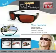 HD Vision Fold Aways Sunglasses Deluxe- 2 Pack (Brown) Microfiber Cases included