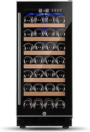 6 -Layer -Wood Wine Cooler Refrigerator - Integrated Or Independent Compressor Wine Refrigerator without Frost with Digital Memory Temperature Control