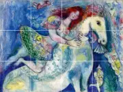 marc chagall lecuyere danseuse au cirque horseback ceramic tile mural backsplash