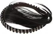 ELAYARD Natural Hair Wig for Women Realistic Synthetic Hairpiece with Headband and Bangs Comfortable Wear Multiple Shades Firm Fit for Effortless Hair Coverage