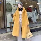 Winter Sheep Shearing Coat Medium Long Loose Faux Fur Coat Women's Lamb Fur Coat