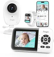Simyke Smart Video Baby Monitor with Camera and Audio, Dual Mode, WiFi On/Off Switch, 2.8" Screen, App, 1080p Camera, 1500ft Range