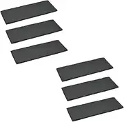 Argon Tableware Rectangle Slate Dinner Plate - 29 x 12cm - Pack of 6 - Natural Slate Rustic Raw Cut Serving Dish Cheese Board Savoury Mat with Soft Padded Feet