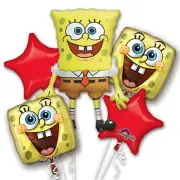 Spongebob Squarepants Authentic 5pc Foil Balloon Bouquet -NEW!!