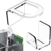 Kitchen Dishwand Sink Caddy - Acrylic Kitchen Sink Organizer with High Brush Holder | Kitchen Dish Brush Organizer Stand for Dish Cloth, Brush, Scrubber