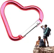 [Generic] Heart Carabiner | Cute Heart Shaped Keychain Clips | Multi-Function Key Chain Hooks, Hammock Carabiner for Clipping Tools, Keys, Gear, Dog Leash, Water Bottle