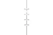 BETTER LIVING HiRise 4 Tension Shower Caddy with Mirror - White/Aluminium