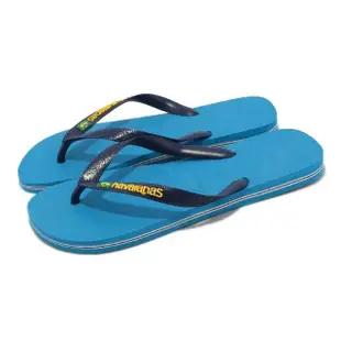 【havaianas 哈瓦仕】拖鞋 H Brazil Logo FC Flip Flop 男鞋 藍 巴西國旗 哈瓦仕 夾腳拖(41108506946U)