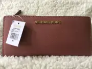 Michael Kors leather jet Set Travel Large Carryall W REMOVABLE Card Case Wallet