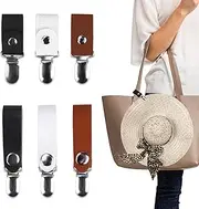 [RETON] 6 PCS Hat Clip for Travel, Portable Leather Travel Hat Clip, Hat Holder Clip Hat Clips for Travel on Bag Handbag Luggage, Outdoor Travel Accessories Hat Companion (2 Styles)