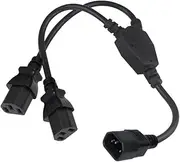 IEC C14 to 2X C13 Y Splitter Power Extension Cable C13 C14 Two in One Ways Splitter Cords 1M for Computer PC Kettle Monitor