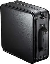 SANWA 320 Large Capacity CD Case, Portable DVD VCD Storage Box, EVA Protective Blu-ray Wallet, Holder, Cassette, Antiwear Booklet with Attached Handle for Gamecube GameDisc, Car, Home, Office, Black