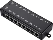 8 Port PoE Injector Adapter DC12V 48V 8 Interfaces Passive POE Adapter Power Over Ethernet POE Power Supply Module Injector for IEEE802.3af / Standard POE Power Supply