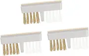 FOYTOKI Ergonomic Nail Drill Cleaning Brush Set 3pcs Copper Wire Nail Cleaning Brushes for Nail Drill Tools