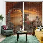 Looking Into The Distance 3D Blockout Photo Print Curtain Fabric Curtains Window