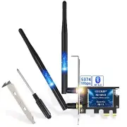 EDUP PCIe WiFi 6E Card Bluetooth 5.2 AX 5400 Mbps AX210 Tri-Band 6Ghz/5.8GHz/...