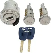Door Car Lock Barrel Set, Metal Door Car Lock Barrel Safe Reliable Sturdy Ignition Switch Lock Barrel Cylinder Replacement, for Fiat, Doblo MK2 Car Door Lock